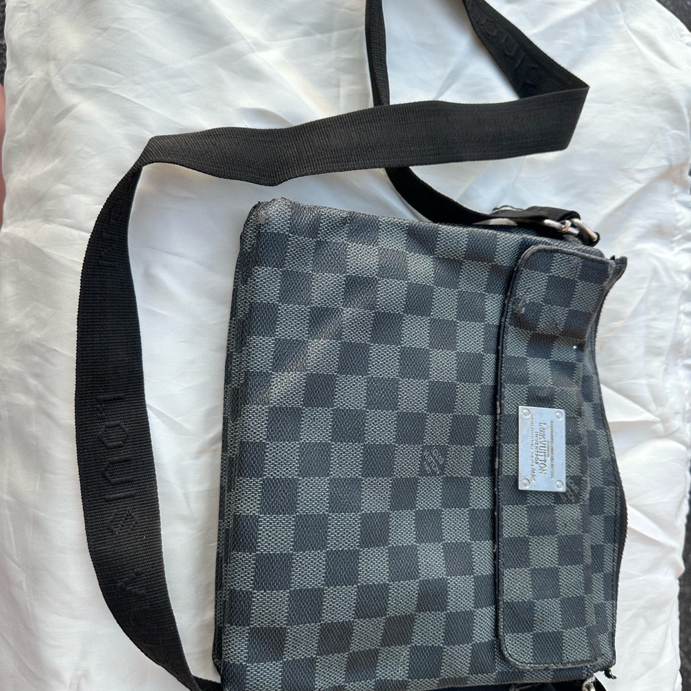 Checkered Black Crossbody Bag